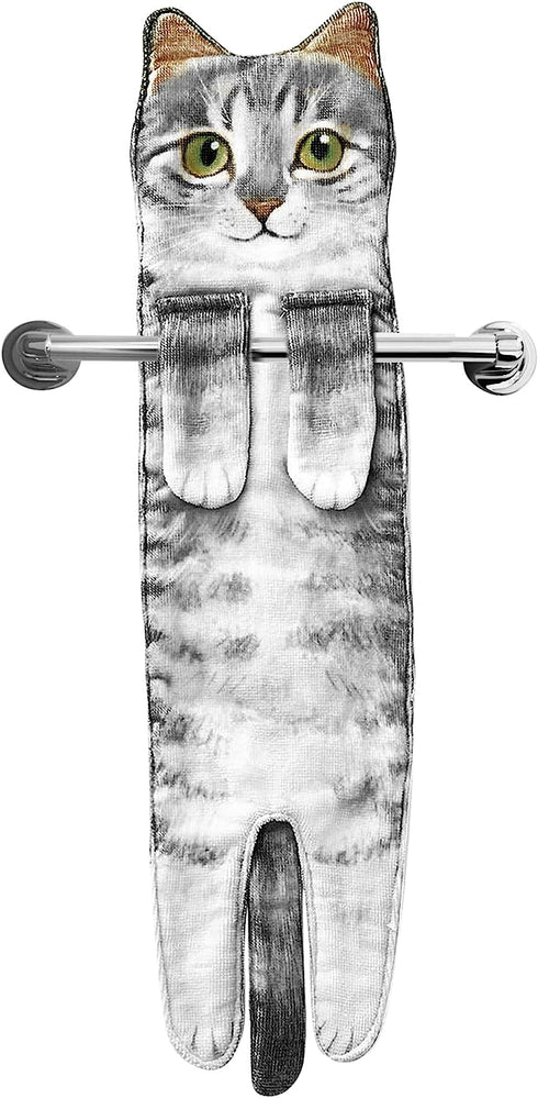 Cat Funny Hand Towels for Bathroom Kitchen